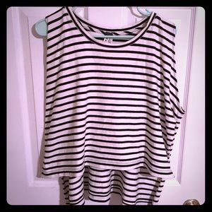 Free people black and white shirt